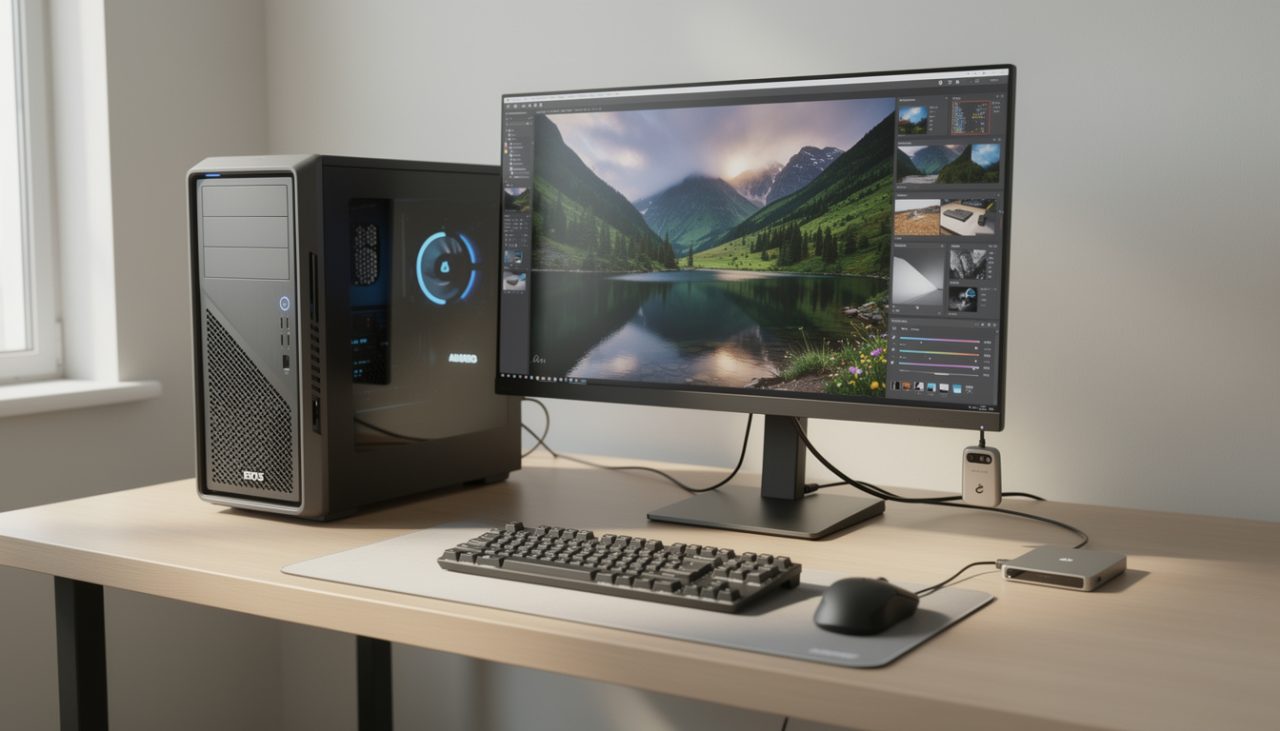 découvrez la configuration idéale pour retoucher vos photos sur lightroom : processeur, mémoire vive, carte graphique et écran adaptés.